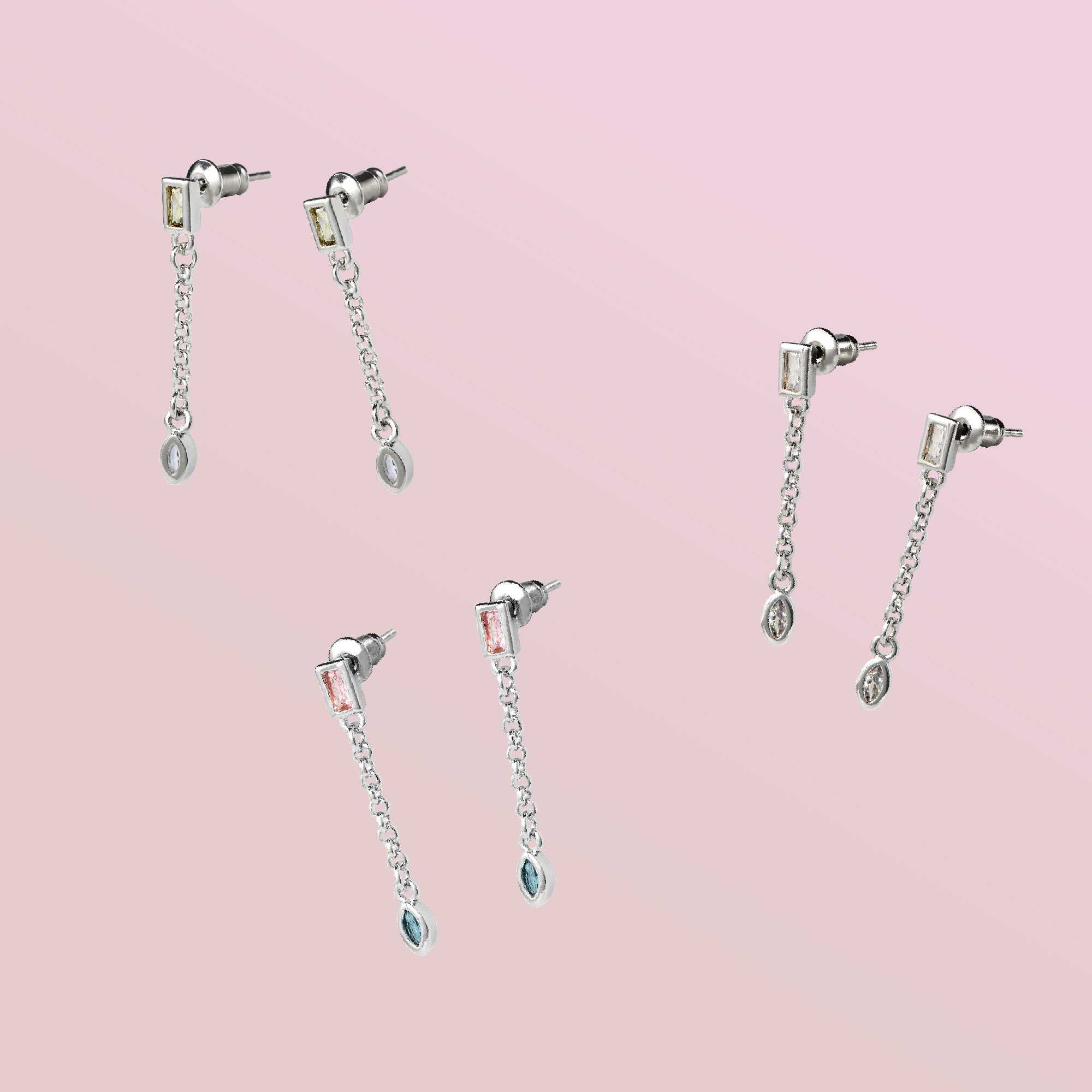 Julysbkk - gemmie silver wiggle earrings