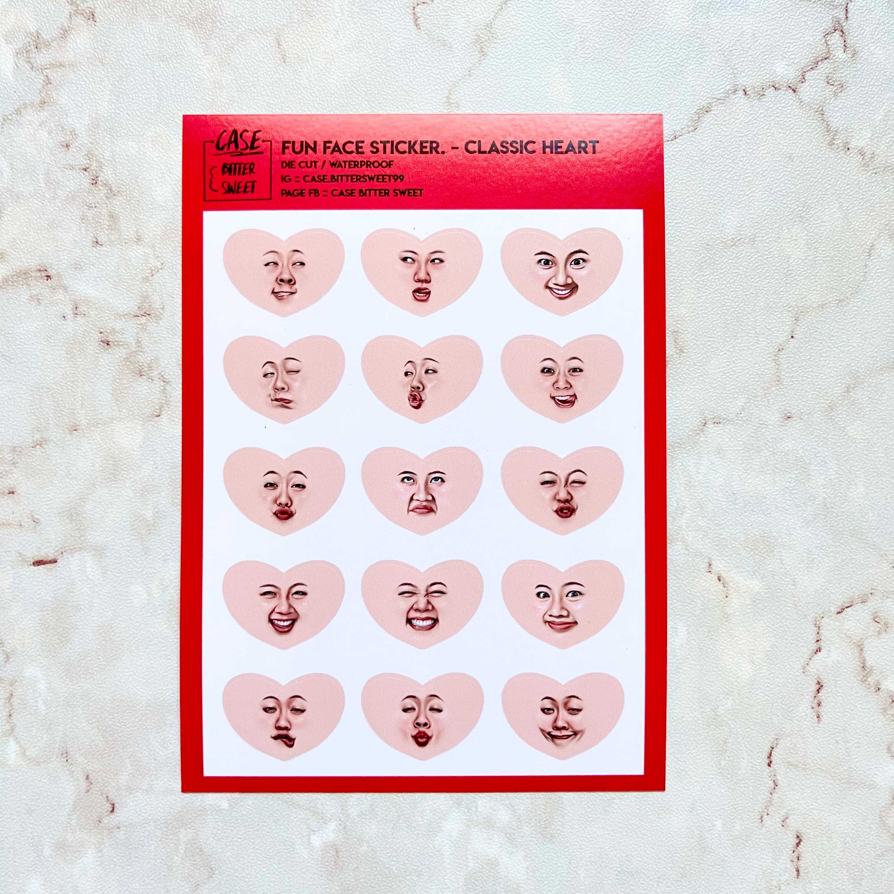 สติกเกอร์ STICKER :: classic heart Funny face