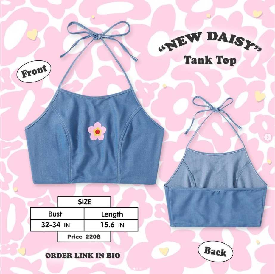 Thank Top pink daisy