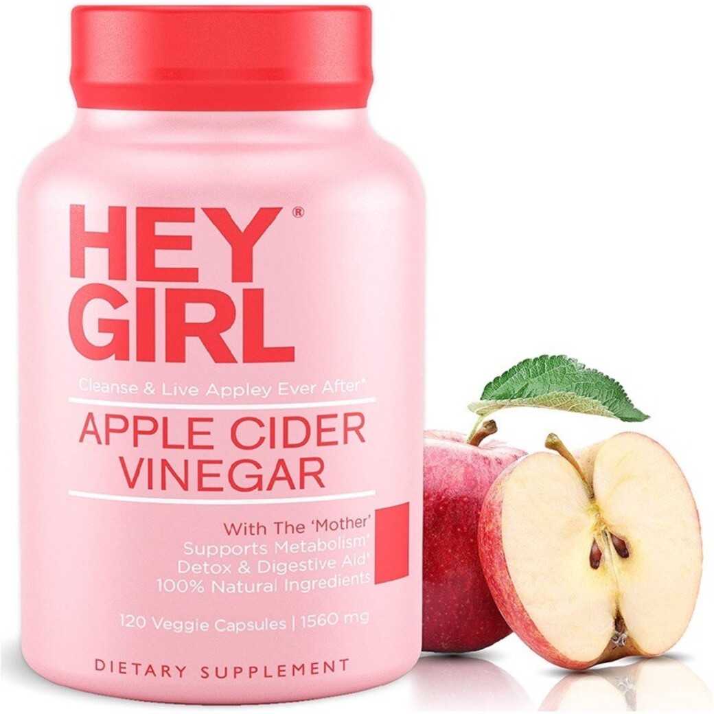 Hey Girl Apple Cider Vinegar 120 Capsules ช่วยดีท็อกซ์ และช่วยทำความสะอาดระบบทางเดินอาหาร