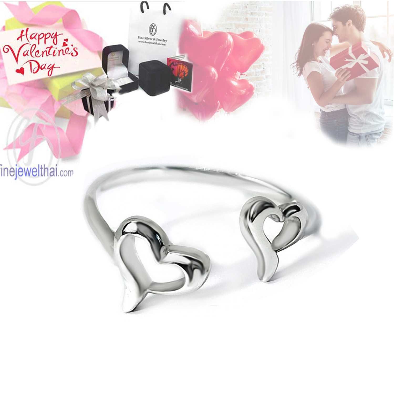 Finejewelthai-แหวนมินิมมอล-แหวนหัวใจ-แหวนเงินแท้-เงินแท้925-แหวนหมั้น-แหวนแต่งงาน-R144000