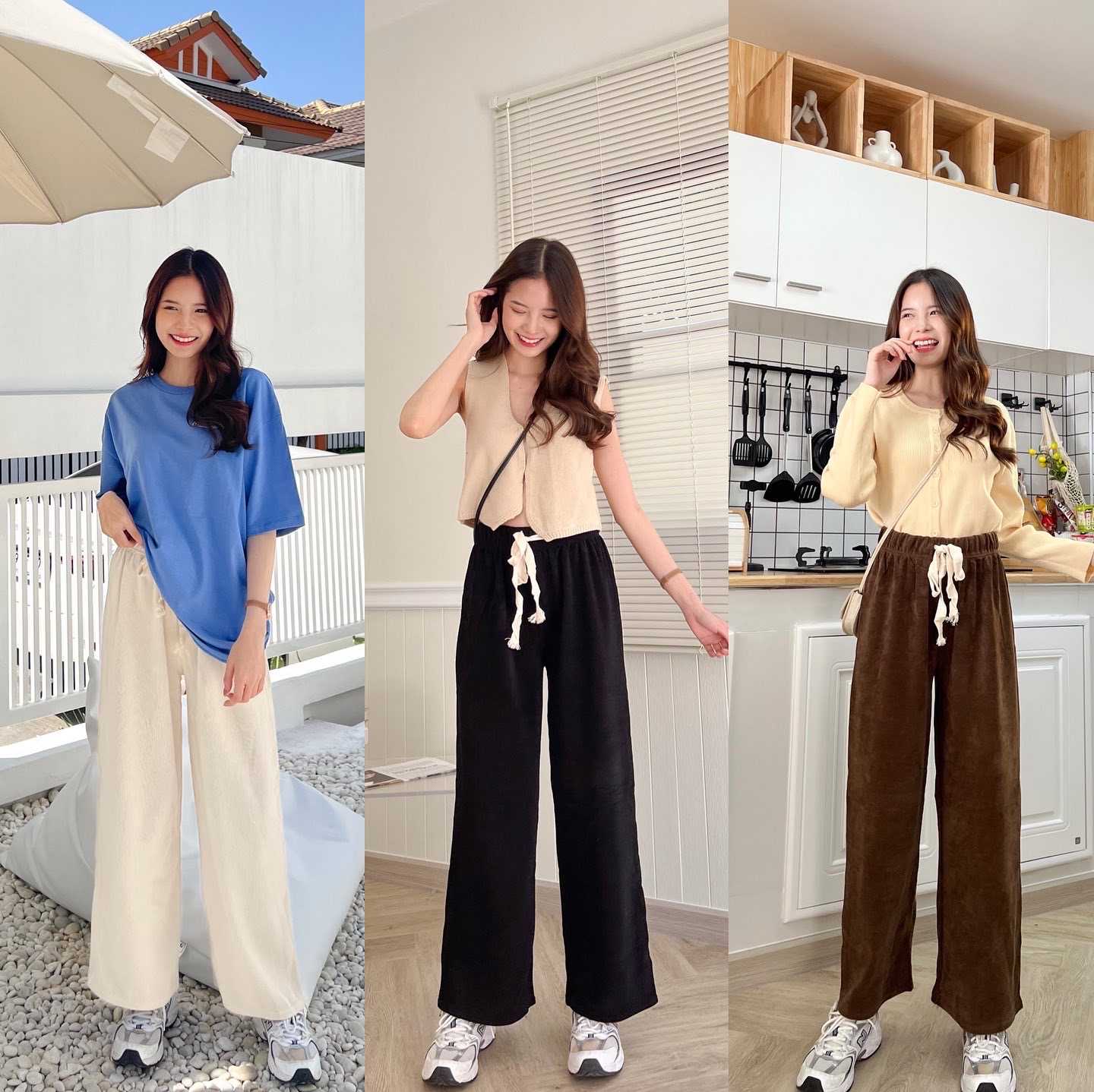 Duffy pants กางเกงลูกฟูก เอวยืด