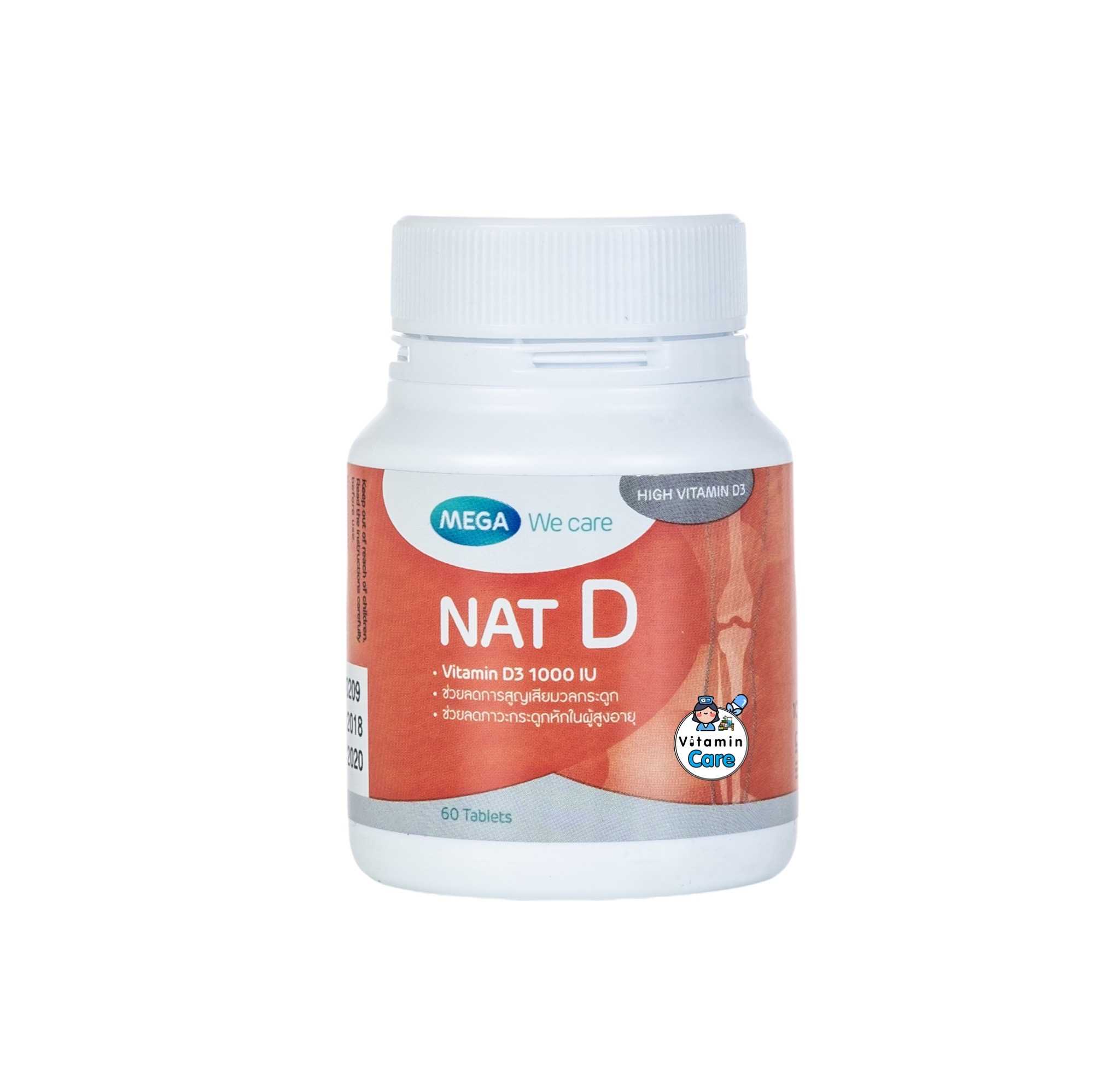 Mega We Care Nat D 1000iu (60 เม็ด)
