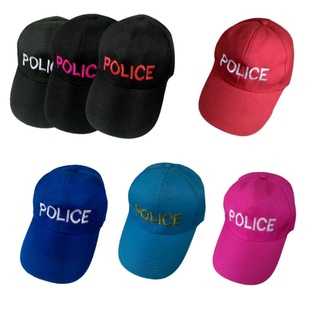 หมวกแก๊บสีปักPOLICE