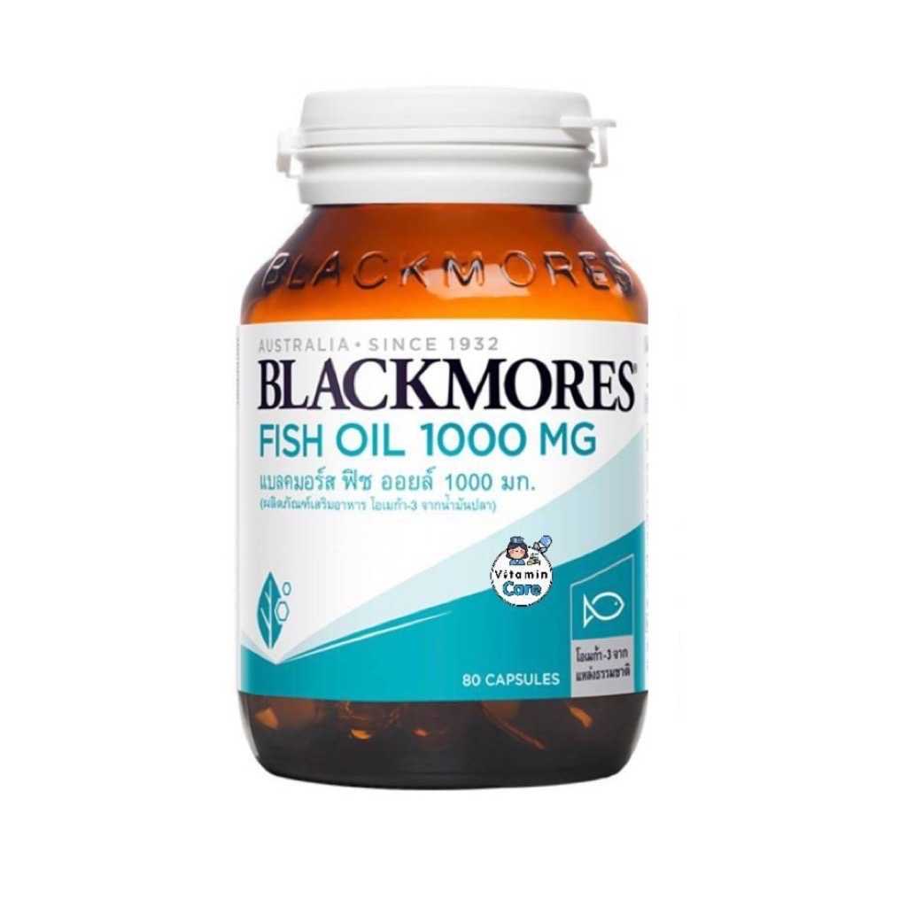 Blackmores Fish Oil 1000mg แบลคมอร์ส ฟิช ออยล์ 1000 มก. (80 แคปซูล)