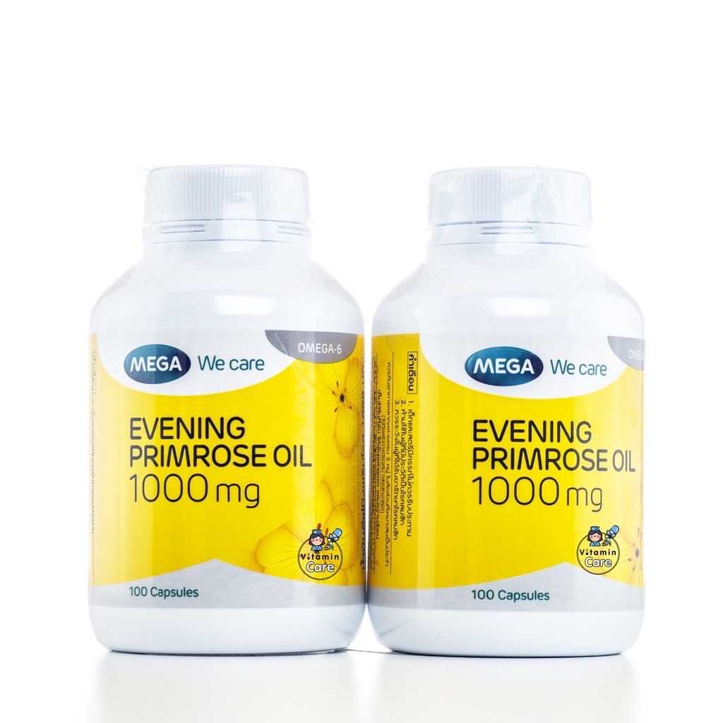 Mega We Care Evening Primrose Oil 1000mg น้ำมันอีฟนิ่งพริมโรส 1000 มก. (100 แคปซูล x 2 กระปุก)
