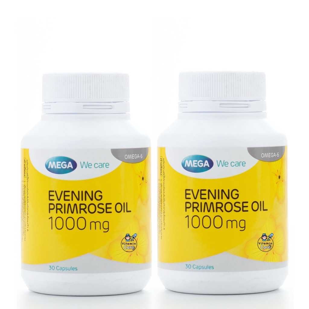 Mega We Care Evening Primrose Oil 1000mg น้ำมันอีฟนิ่งพริมโรส 1000 มก. (30 แคปซูล x 2 กระปุก)