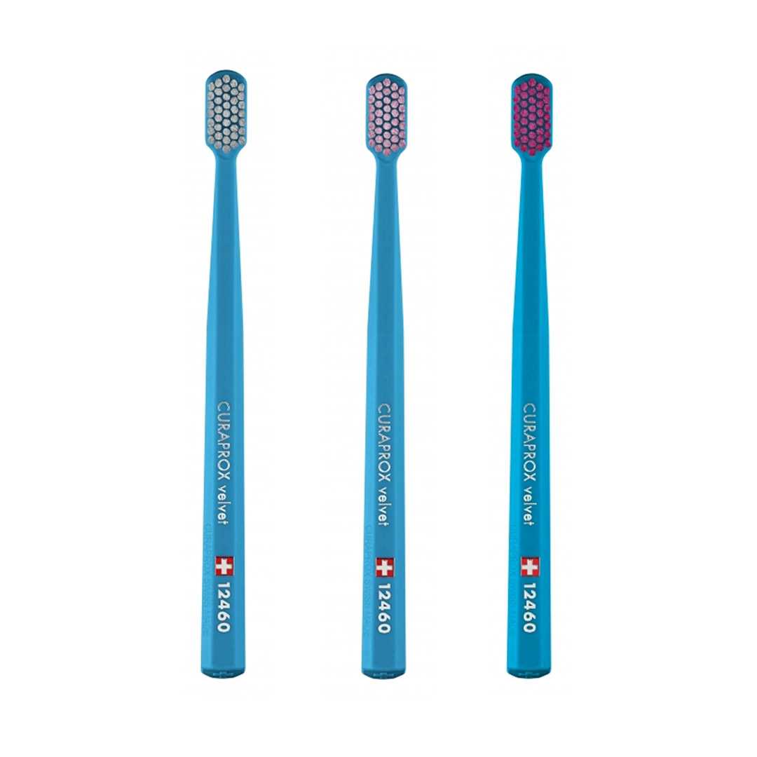 แปรงสีฟันขนนุ่มพิเศษ CURAPROX Velvet ด้ามสีฟ้า