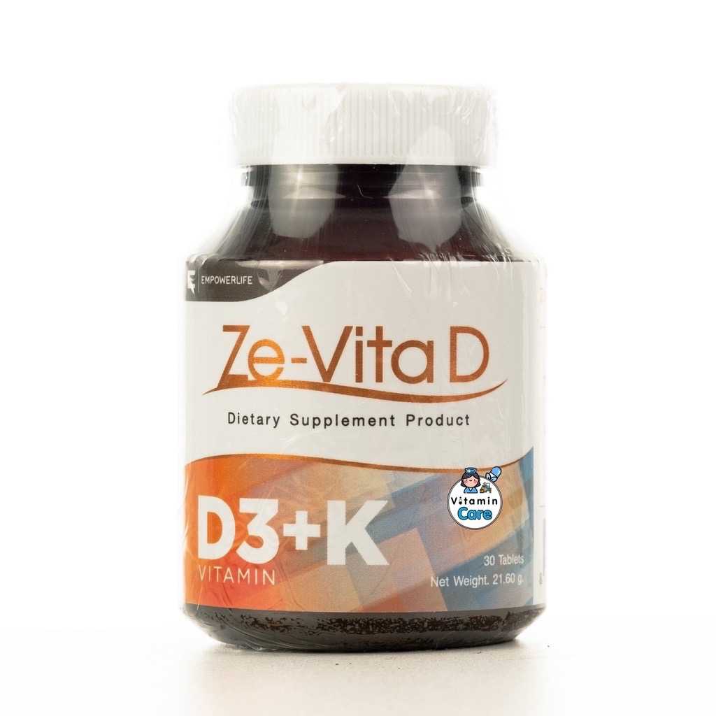 Ze-Vita D วิตามิน D3+K (30 เม็ด)