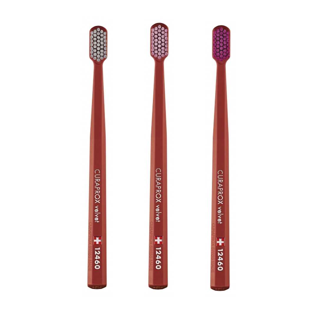 แปรงสีฟันขนนุ่มพิเศษ CURAPROX Velvet ด้ามสีส้มอิฐ