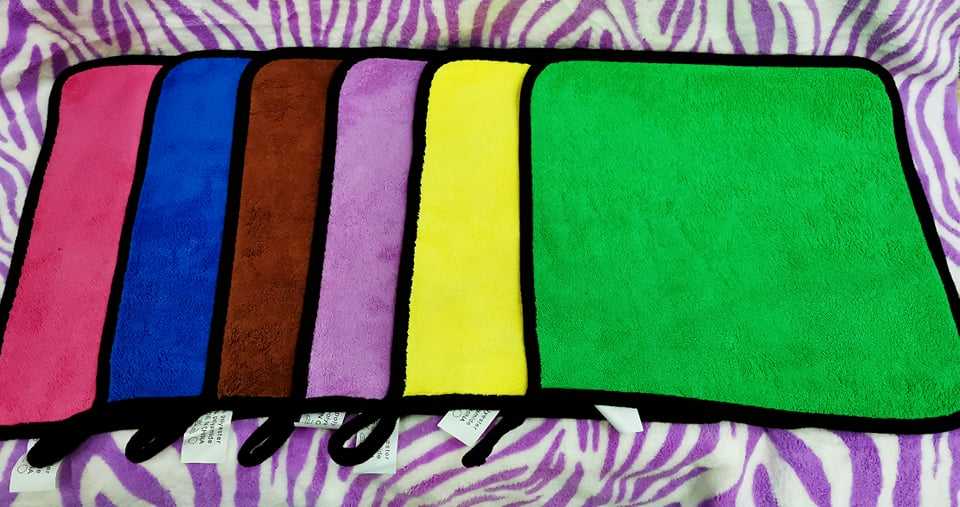 ผ้านาโนไมโครไฟเบอร์เช็ดรถ2หน้า 30x30cm-40x40cm ขนหนานุ่ม ไม่ทำให้เกิดรอย ซึมซับน้ำดีมากจริงๆ 12ผืน