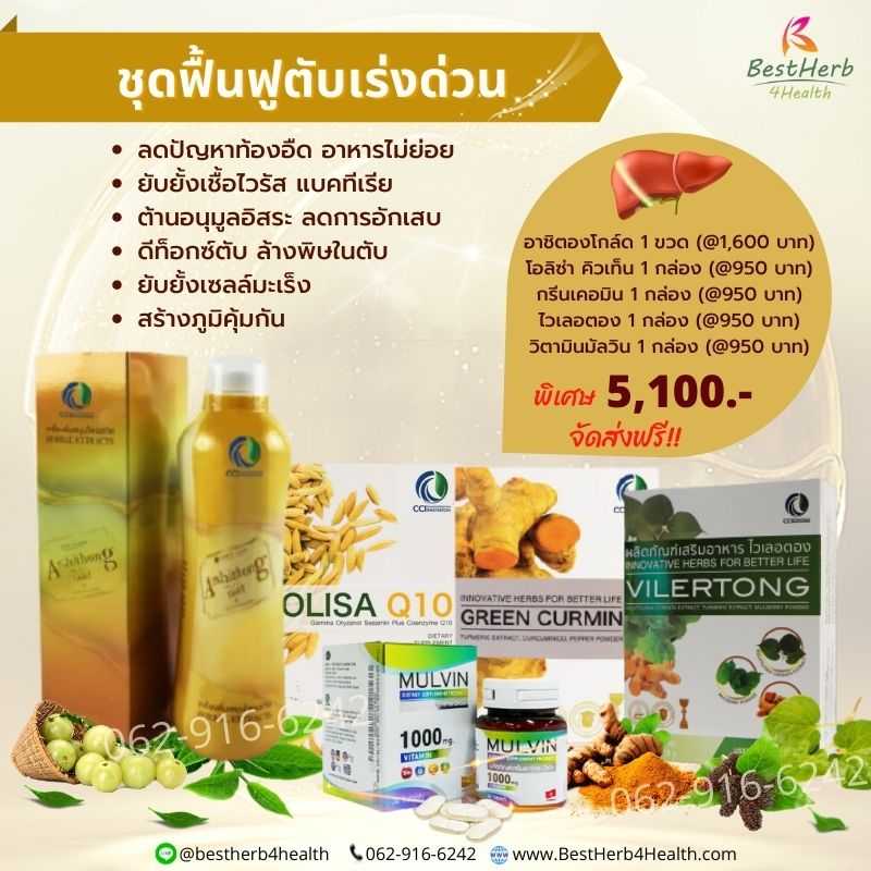 อาชิตองโกล์ด Arshithong Gold ชุดฟื้นฟูตับเร่งด่วน [Set 1 สัปดาห์]