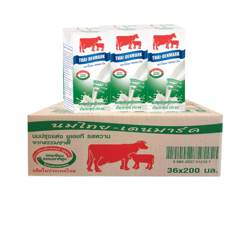 ไทยเดนมาร์ค นมปรุงแต่ง (รสหวาน) 200มล.x36 38852537012161 (07)