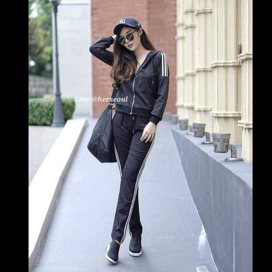 ชุดวอร์ม W14 Korean Hoodie Sport Warm Set