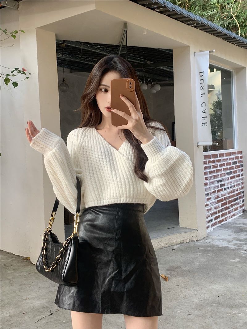 (sold out) Basic cross v-neck sweater (J&T) 