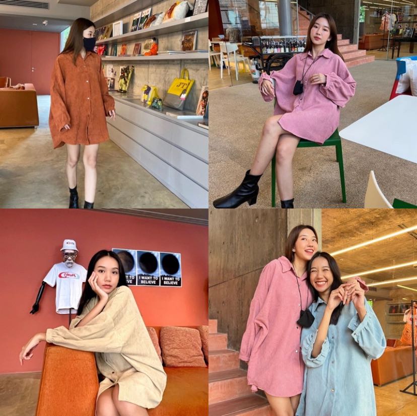 HOLIDAY velvet shirts 🏖💫 เสื้อเชิ้ตแขนยาวสีพื้นผ้าลูกฟูก มี4สี (C1197) 