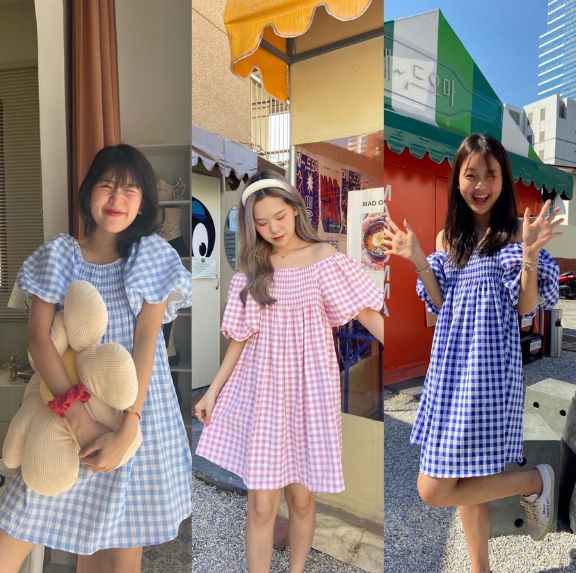 LOLIPUNCH mini dress 🧸🛼 มินิเดรสลายสก๊อตทรงตุ๊กตา มี2สี (C7464) 