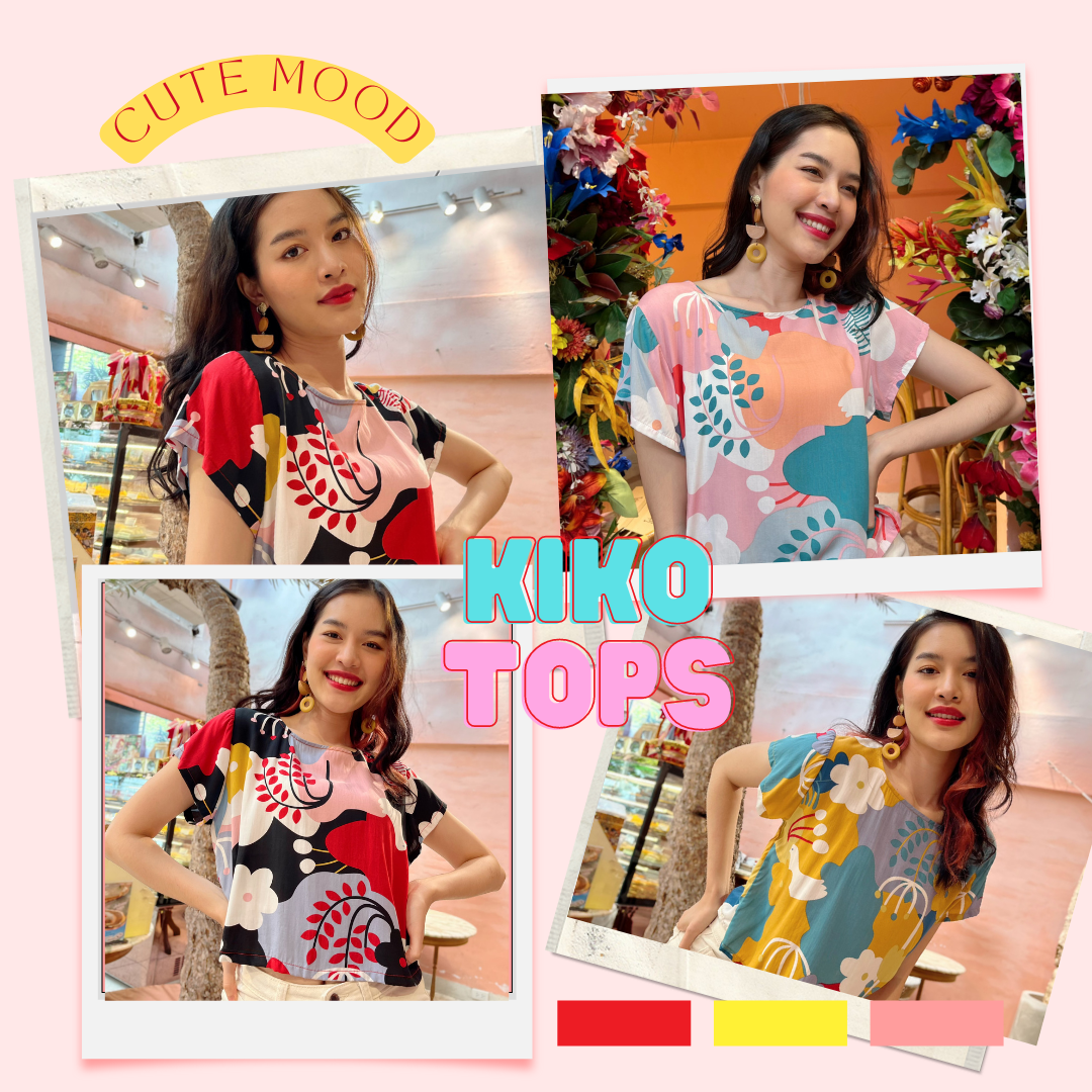 Kiko Tops เสื้อแขนสั้นลายKiko 3 สี