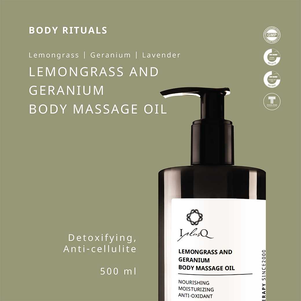 I PLUS Q LEMONGRASS AND GERANIUM BODY MASSAGE OIL