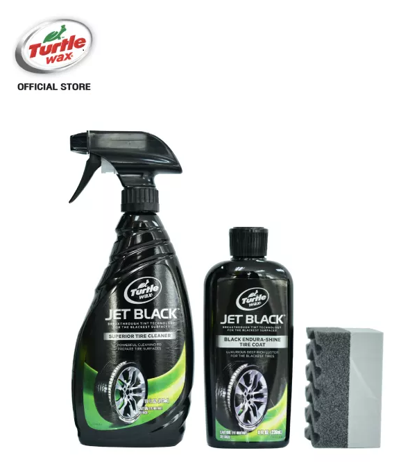 Turtle Wax Jet Black Endura-Shine Tire Coat Kit เทอร์เทิ่ลแว็กซ์ ชุดทำความสะอาด เคลือบเงาTWT-12KT