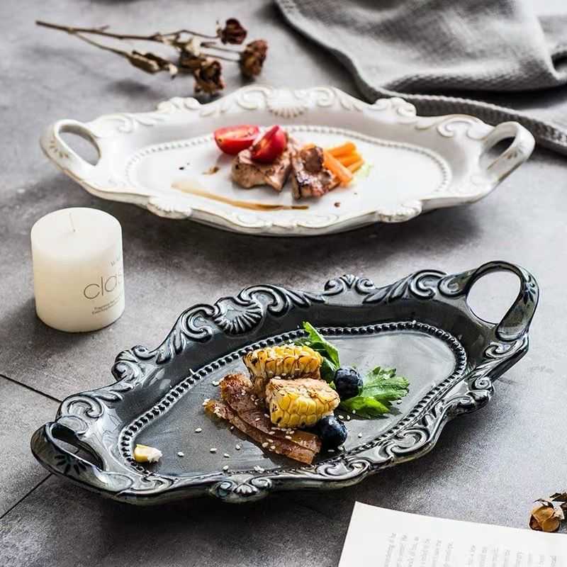 (พร้อมส่ง) MORROC OVAL PLATE WHITE // จานเปลสีขาว