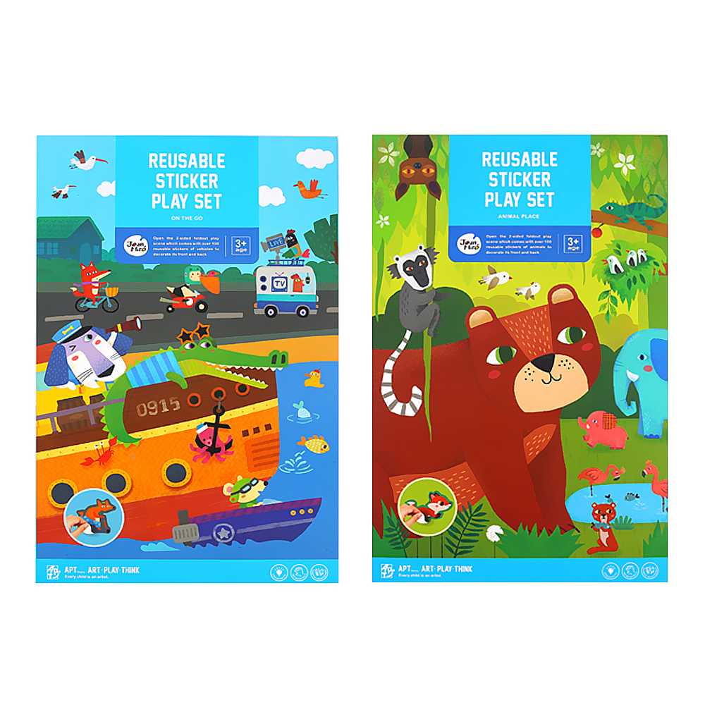 เซ็ตสติ๊กเกอร์พร้อมฉาก ลอกใช้ซ้ำได้  Joan Miro/Jar Melo Reusable Sticker Play Set🚢