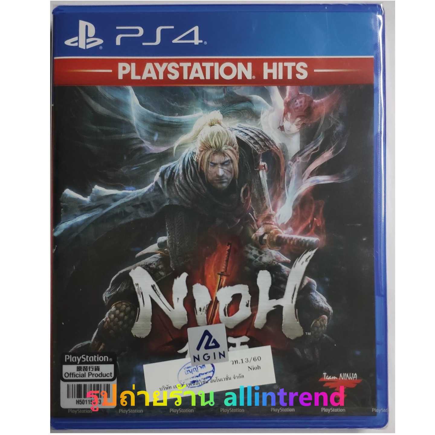 Nioh Playstation Hits แผ่นเกม PS 4 ภาษาอังกฤษ Zone 3 ภาษาอังกฤษ แผ่นใหม่ในซีล