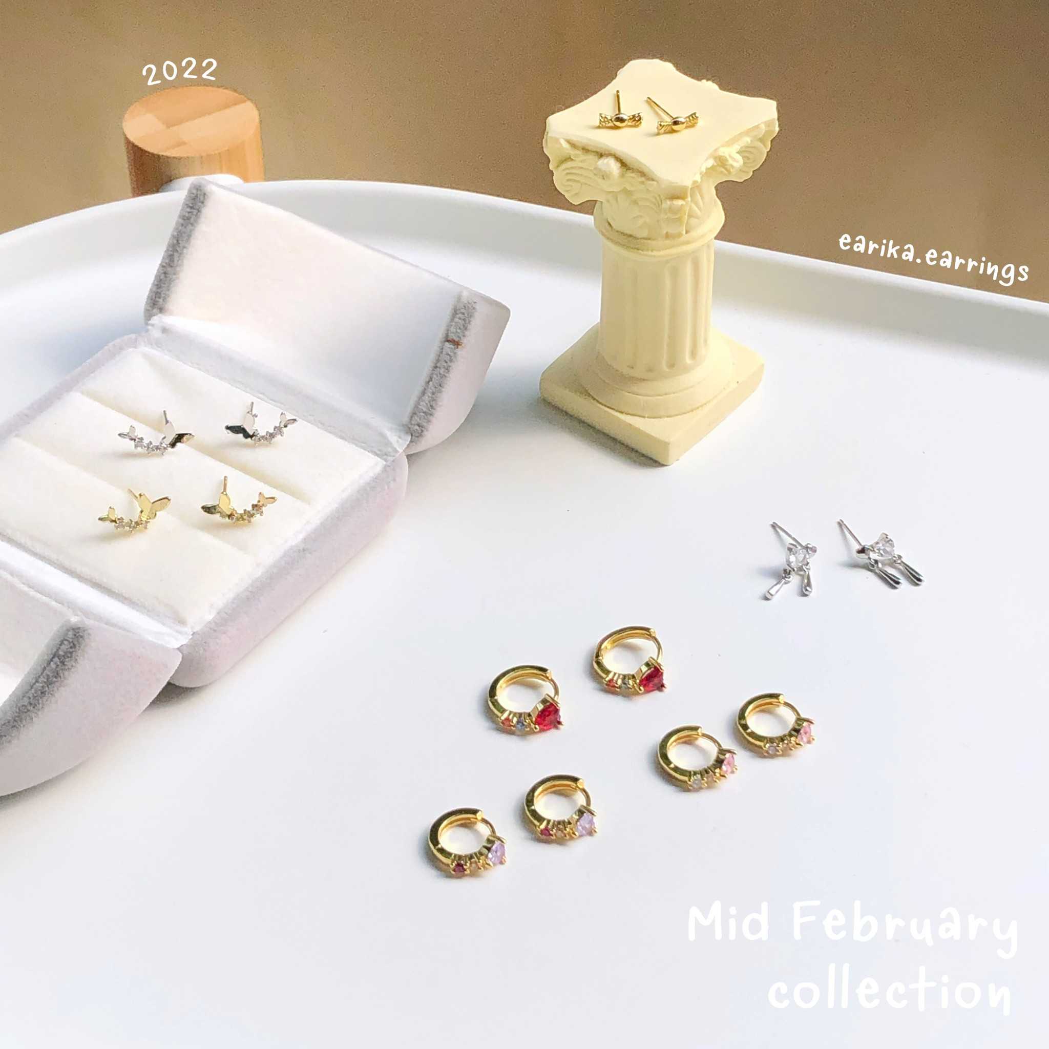 earika.earrings - ต่างหูเงินแท้ S92.5 คอลเลคชั่นกลางเดือนกุมภาพันธ์ 2022 (1) เหมาะสำหรับคนแพ้ง่าย