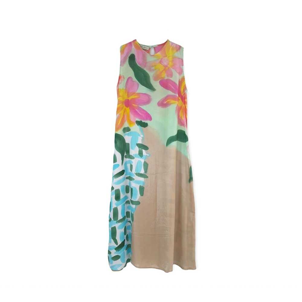 (Pre-order)Long Dress Cotton Silk Hand Paint