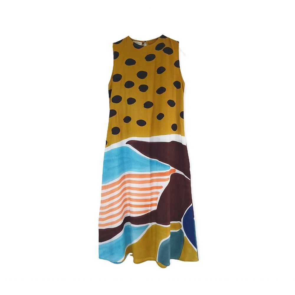 (Pre-order)Long Dress Cotton Silk Hand Paint
