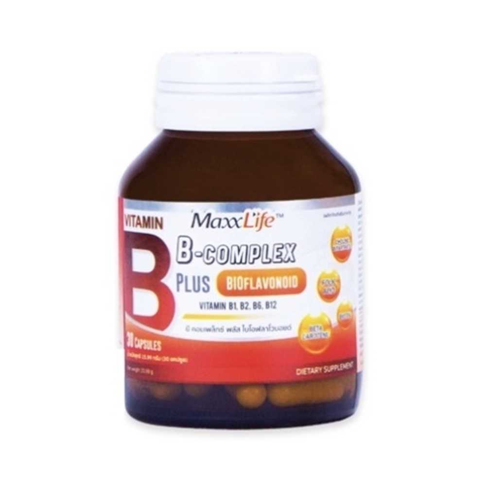 Maxxlife แม็กซ์ไลฟ์ B Complex plus bioflavonoid บี คอมเพล็กซ์ พลัส ไบโอฟลาโวนอยด์ 30แคปซูล