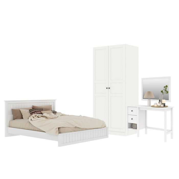 ชุดห้องนอน ขนาด 6 ฟุต รุ่น Moneta & ตู้บานเปิด 90 ซม.