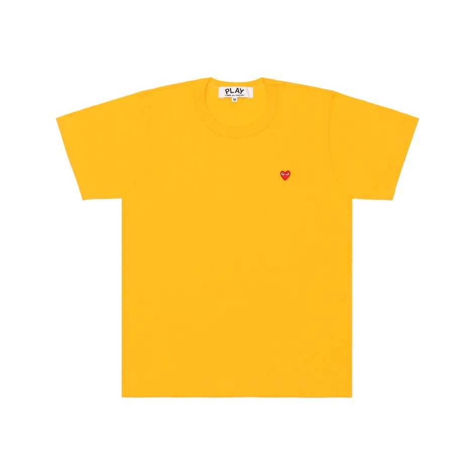 PLAY COMME DES GARCONS SMALL RED HEART S/S T-SHIRT (YELLOW)