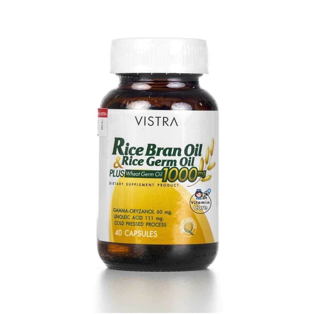 Vistra Rice Bran Oil & Germ Oil วิสทร้า น้ำมันรำข้าว และน้ำมันจมูกข้าว 1000 มก. (45 แคปซูล)