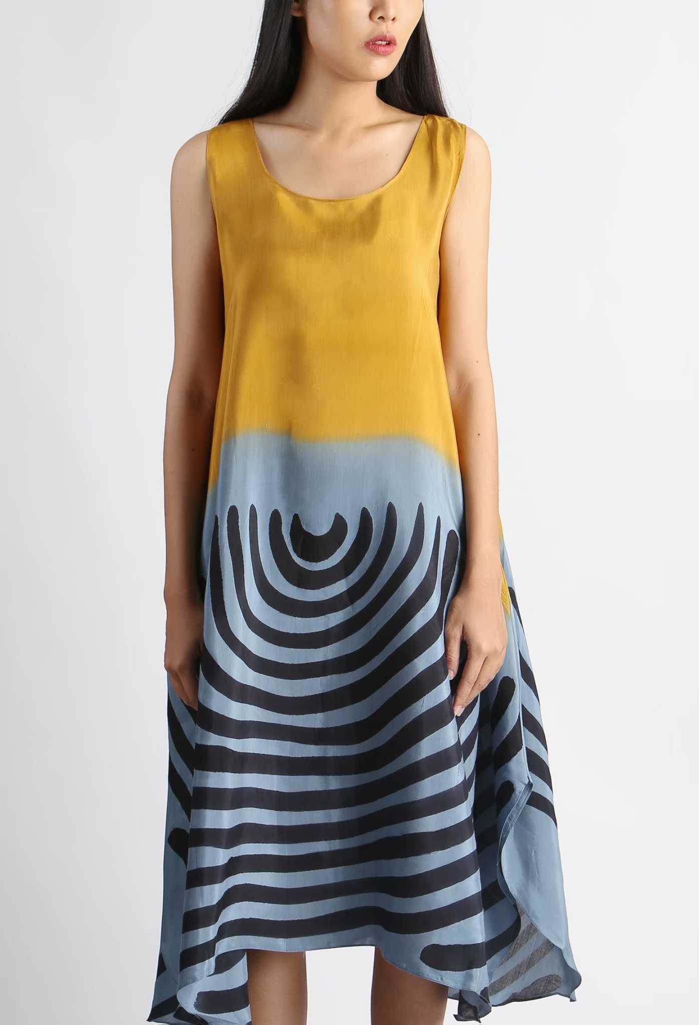 (Pre-order)Sac Sleeveless Dress Cotton Silk Hand paint