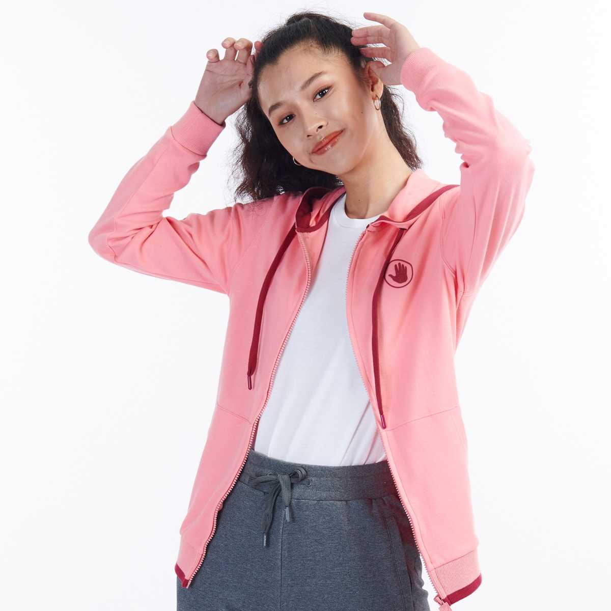 Women's SC Essential Hoodies เสื้อฮู้ด ผู้หญิง สีชมพู-15