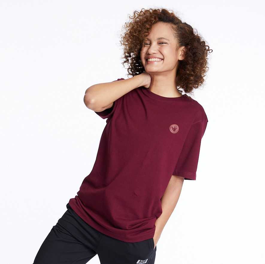 Unisex Basic T-Shirt เสื้อยืด สีเลือดหมู-29