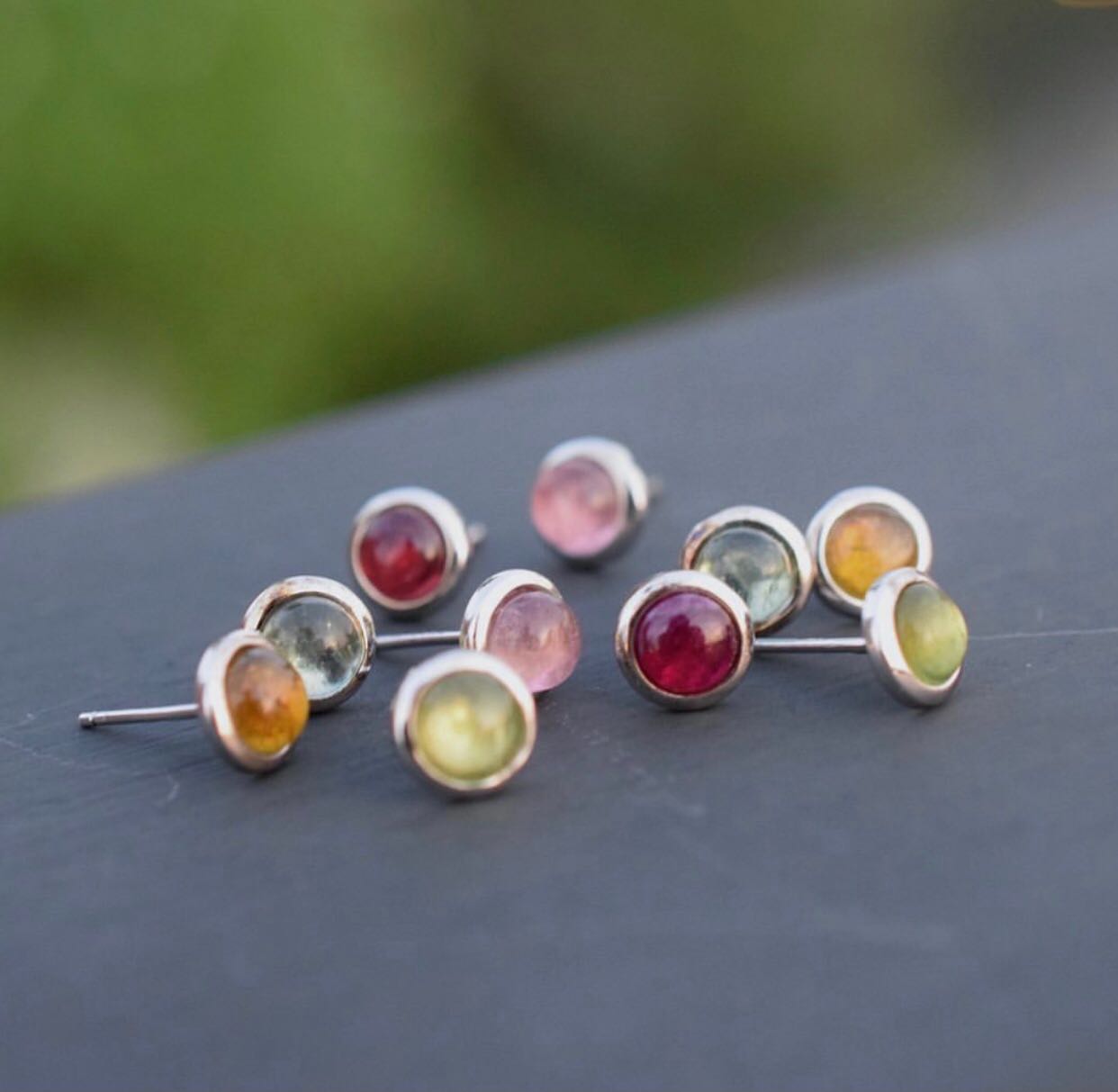 ต่างหูพลอย #minimearrings #minimtourmaline