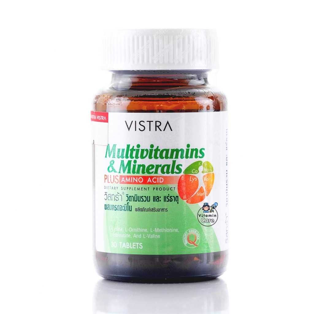 Vistra Multivitamins & Minerals Plus Amino Acid วิสทร้า มัลติวิตามิน (30 เม็ด)