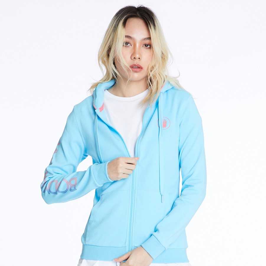 Women's SC TRACK CLUB Hoodies เสื้อฮู้ด ผู้หญิง สีฟ้า-12