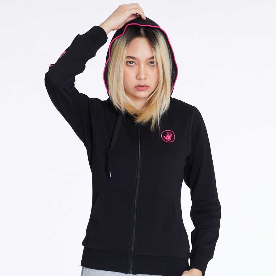 Women's SC TRACK CLUB Hoodies เสื้อฮู้ด ผู้หญิง สีดำ01