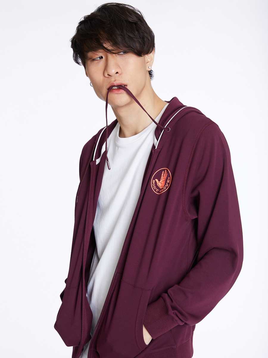 Women's SC TRACK CLUB HOODIE เสื้อฮู้ดผู้ชาย สีเลือดหมู-29