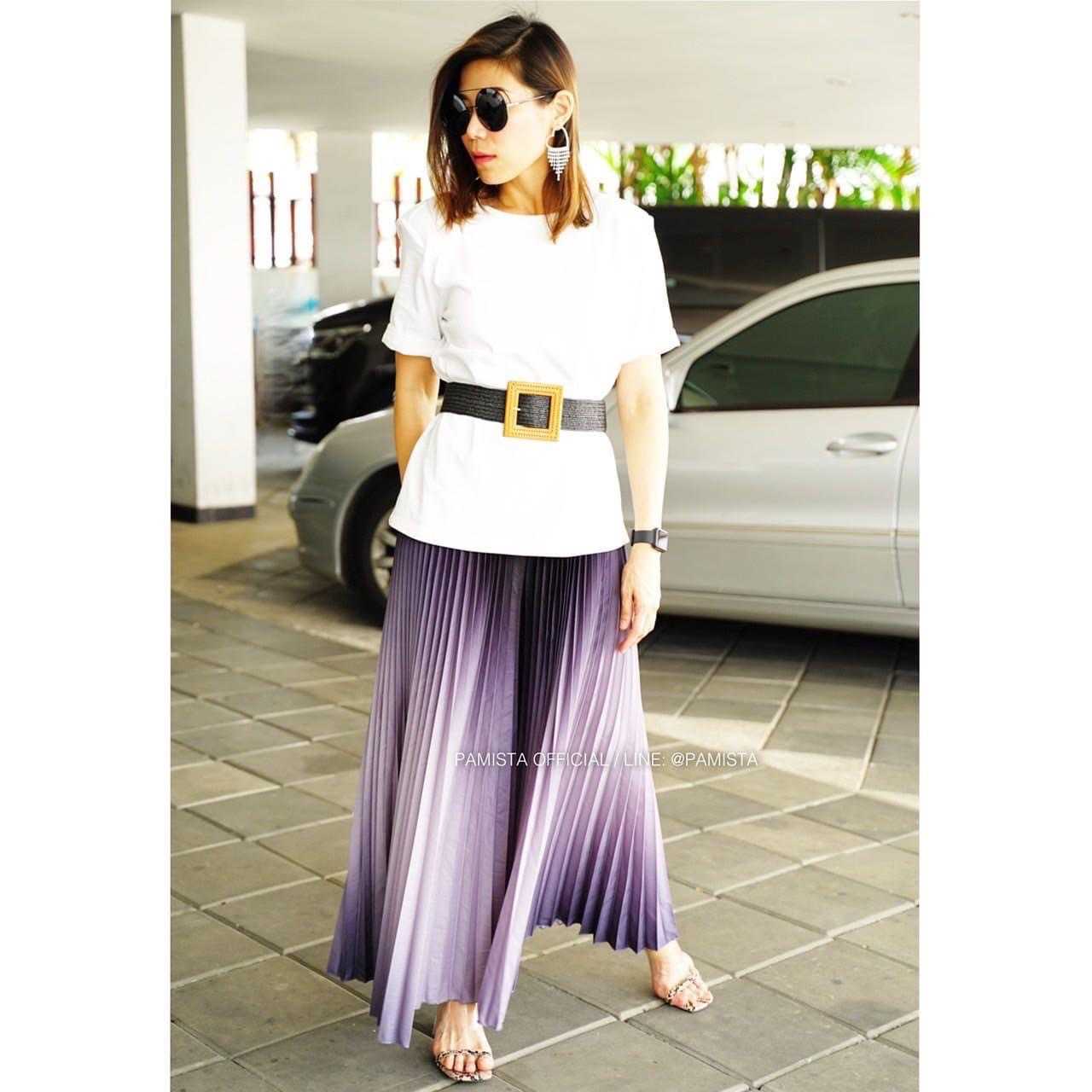 GDP001-Gradient pleated pant