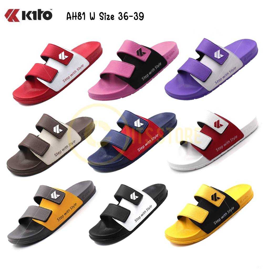 🔥รุ่นยอดนิยม🔥พร้อมส่ง🎉Kito Move Two Tone Ah81 แท้💯% รองเท้าแตะ Kito รองเท้าแตะ Unisex