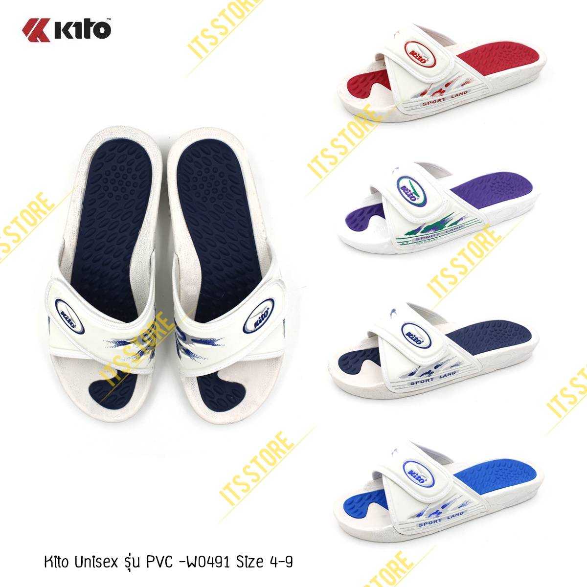 🔥Classic สไตล์ Scholl🔥พร้อมส่ง🎉ราคาถูก Kito PVC-W0491 แท้💯% รองเท้าแตะ Unisex