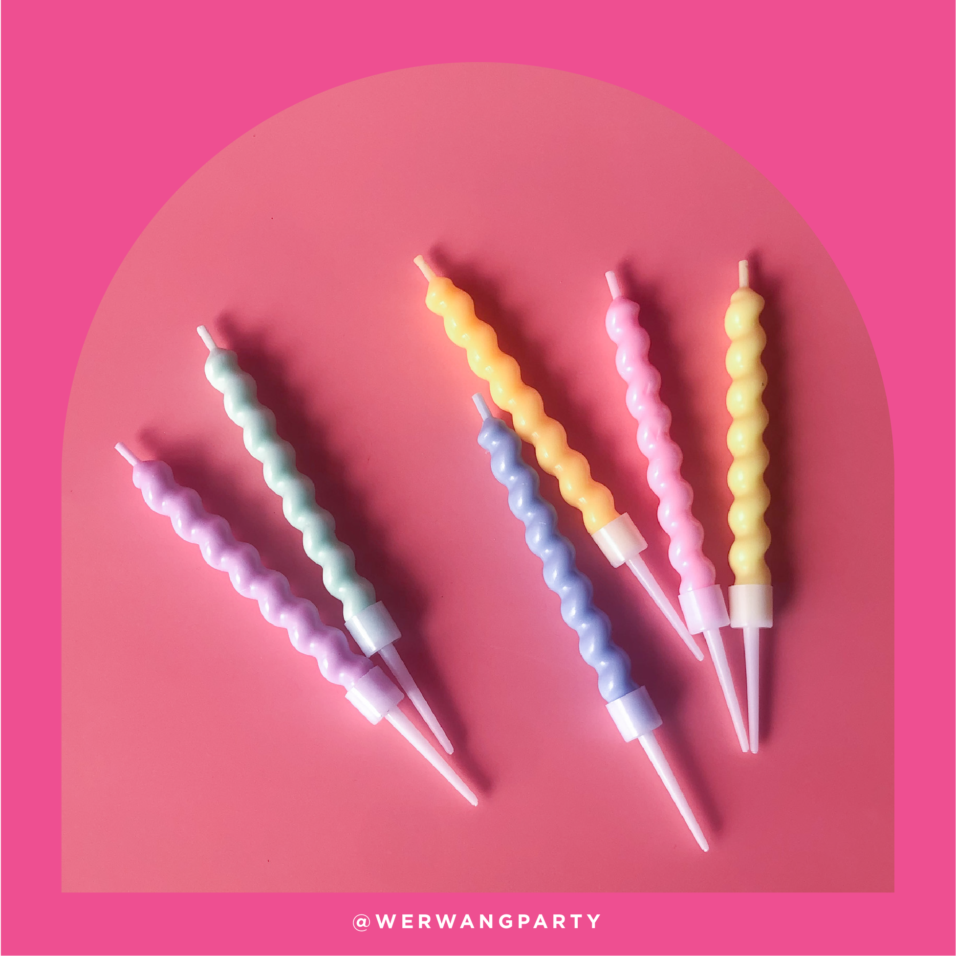 Pastel  curly candle