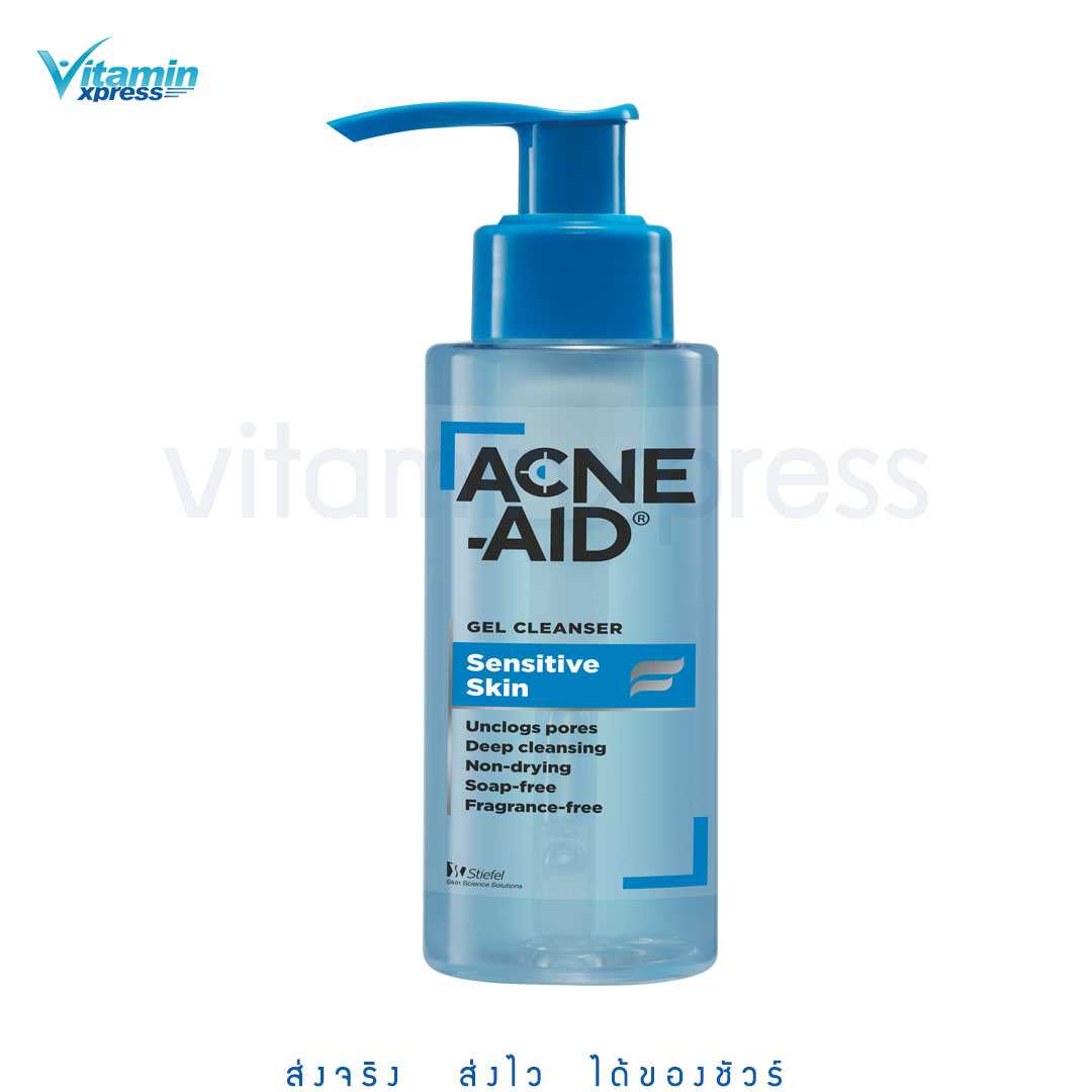 Acne-Aid Gel Cleanser Sensitive Skin  Deep Pore Cleansing 100ml. เจลใส แอคเน่เอด สีฟ้า 1 ขวด