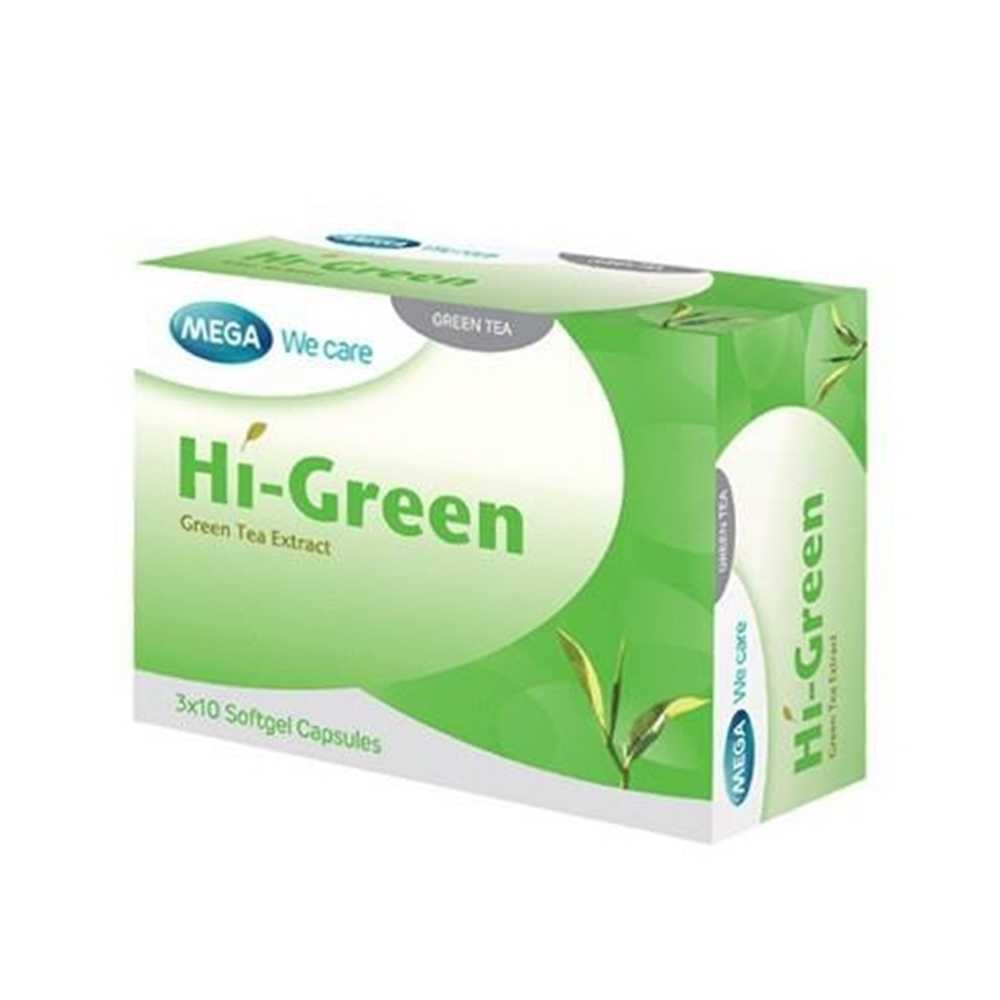 Mega We Care Hi Green 30 แคปซูล ชาเขียวสกัดเพื่อรูปร่างและสุขภาพที่ดี