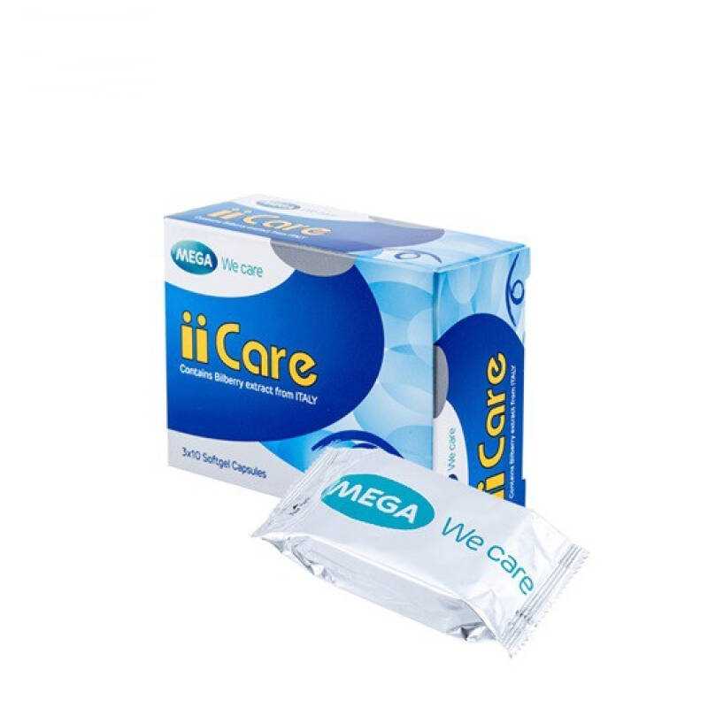 MEGA We Care ii Care บำรุงสายตา ลดอาการเมื่อยล้ากล้ามเนื้อตา (30 แคปซูล)