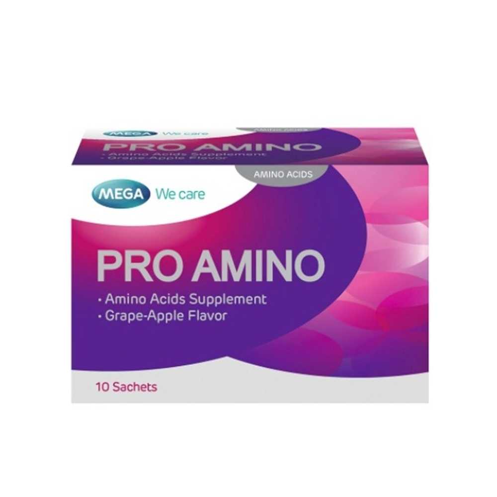 Mega We Care Pro Amino Growth hormone บรรจุ 10 ซอง  กลิ่นแอปเปิ้ล ผสมองุ่น